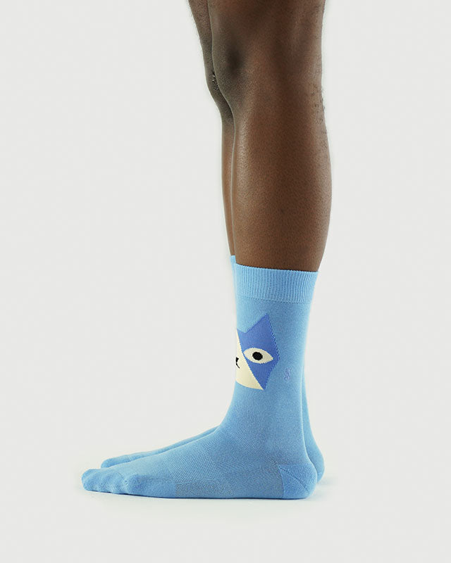 SEMIBOLD CAT ATHLEISURE CREW SOCKS SIDE SR23010403CT BLUE ONE SIZE