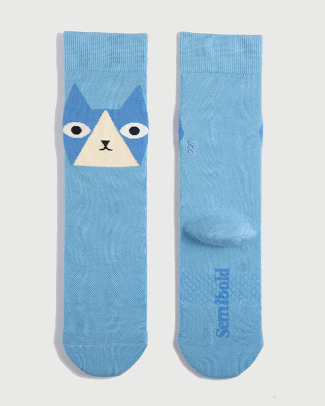 SEMIBOLD CAT ATHLEISURE CREW SOCKS TILED SR23010403CT BLUE ONE SIZE