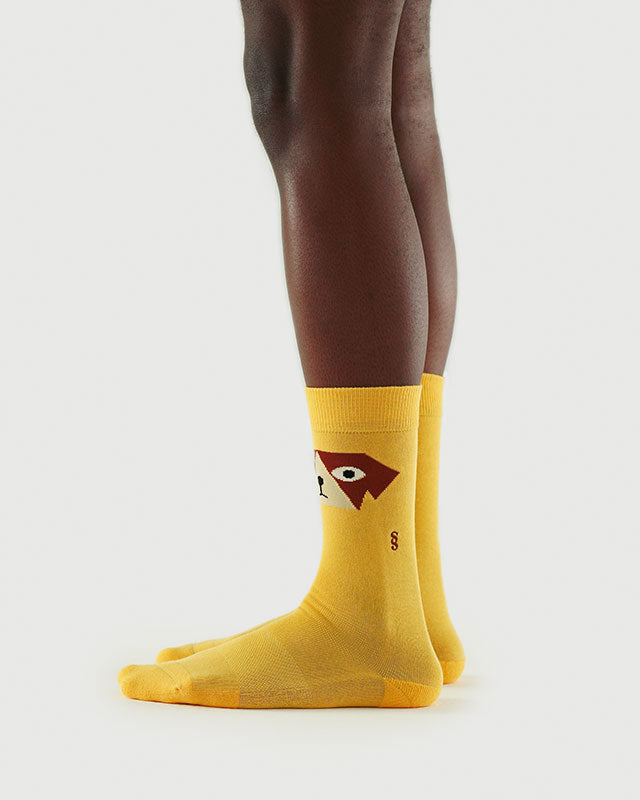SEMIBOLD DOG ATHLEISURE CREW SOCKS SIDE SR23011103DG YELLOW ONE SIZE