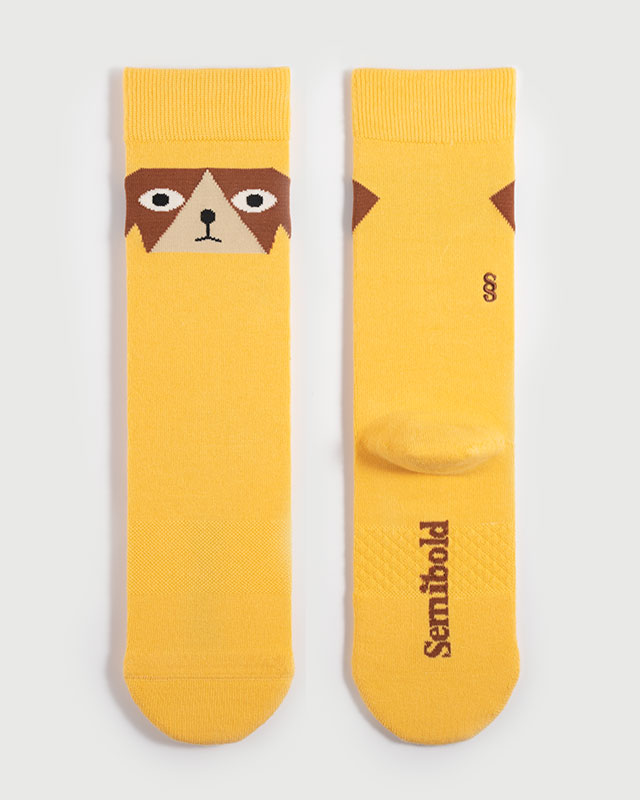 SEMIBOLD DOG ATHLEISURE CREW SOCKS TILED SR23011103DG YELLOW ONE SIZE