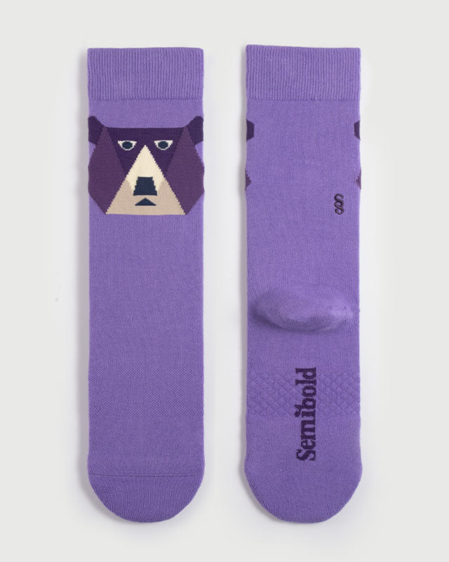 SEMIBOLD LAVENDER BEAR ATHLEISURE CREW SOCKS TILED SR23010303LB PURPLE ONE SIZE