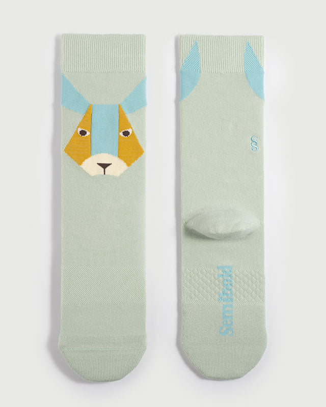 SEMIBOLD LUCKY RABBIT ATHLEISURE CREW SOCKS TILED SR23010803LR GREEN ONE SIZE