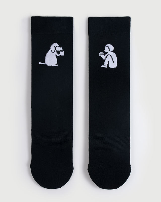 SEMIBOLD PIMA COTTON PARTNER ATHLEISURE CREW SOCKS TILED SP23010203AK BLACK ONE SIZE