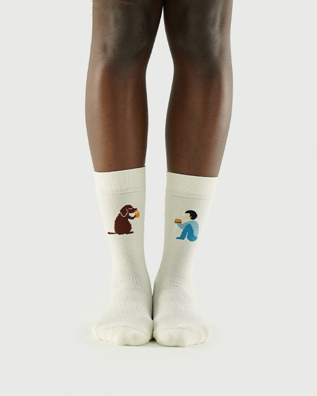 SEMIBOLD PIMA COTTON PARTNER ATHLEISURE CREW SOCKS FRONT SP23010103AK WHITE ONE SIZE