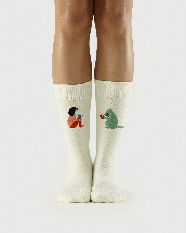 SEMIBOLD PIMA COTTON PARTNER ATHLEISURE CREW SOCKS FRONT SP23010103RK WHITE ONE SIZE