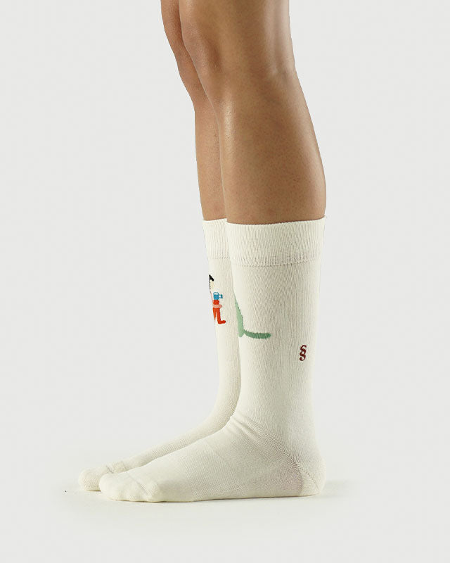SEMIBOLD PIMA COTTON PARTNER ATHLEISURE CREW SOCKS SIDE SP23010103RK WHITE ONE SIZE