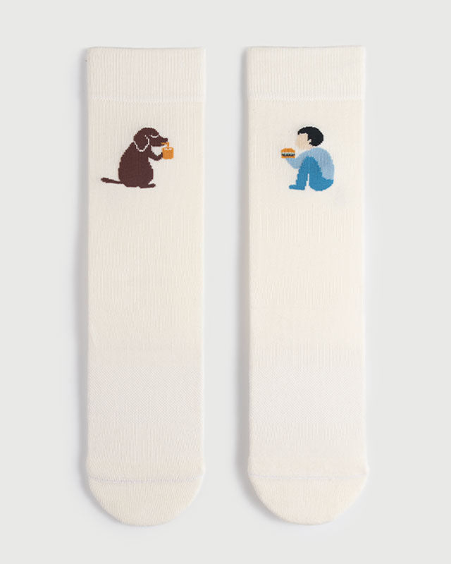 SEMIBOLD PIMA COTTON PARTNER ATHLEISURE CREW SOCKS TILED SP23010103AK WHITE ONE SIZE