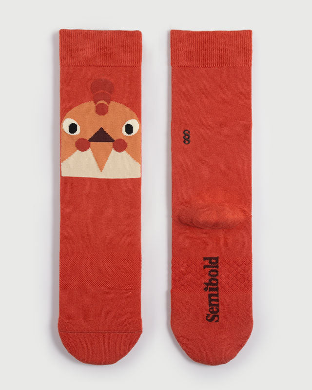 SEMIBOLD ROSE ROOSTER ATHLEISURE CREW SOCKS TILED SR23010903RR ORANGE ONE SIZE