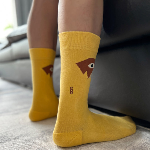 SEMIBOLD DOG ATHLEISURE CREW SOCKS SR23011103DG YELLOW ONESIZE
