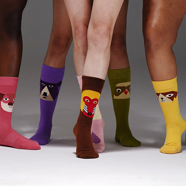 SEMIBOLD AVIATOR PIGGY ATHLEISURE CREW SOCKS SR23010603AP SR23010303LB SR23010703MB SR23010603MU SR23010803WP SR23011103DG PINK PURPLE BROWN PINK GREEN YELLOWONESIZE