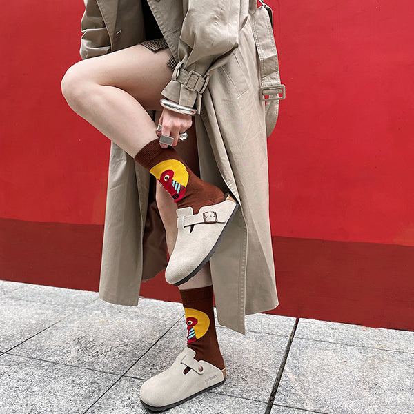 SEMIBOLD MASTER BABOON ATHLEISURE CREW SOCKS SR23010703MB BROWN ONESIZE SIDE