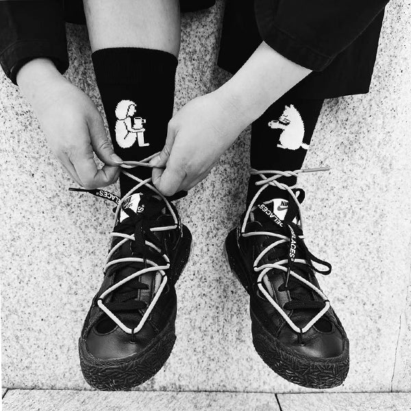 SEMIBOLD PIMA COTTON PARTNER ATHLEISURE CREW SOCKS SP23010203RK BLACK ONESIZE FRONT
