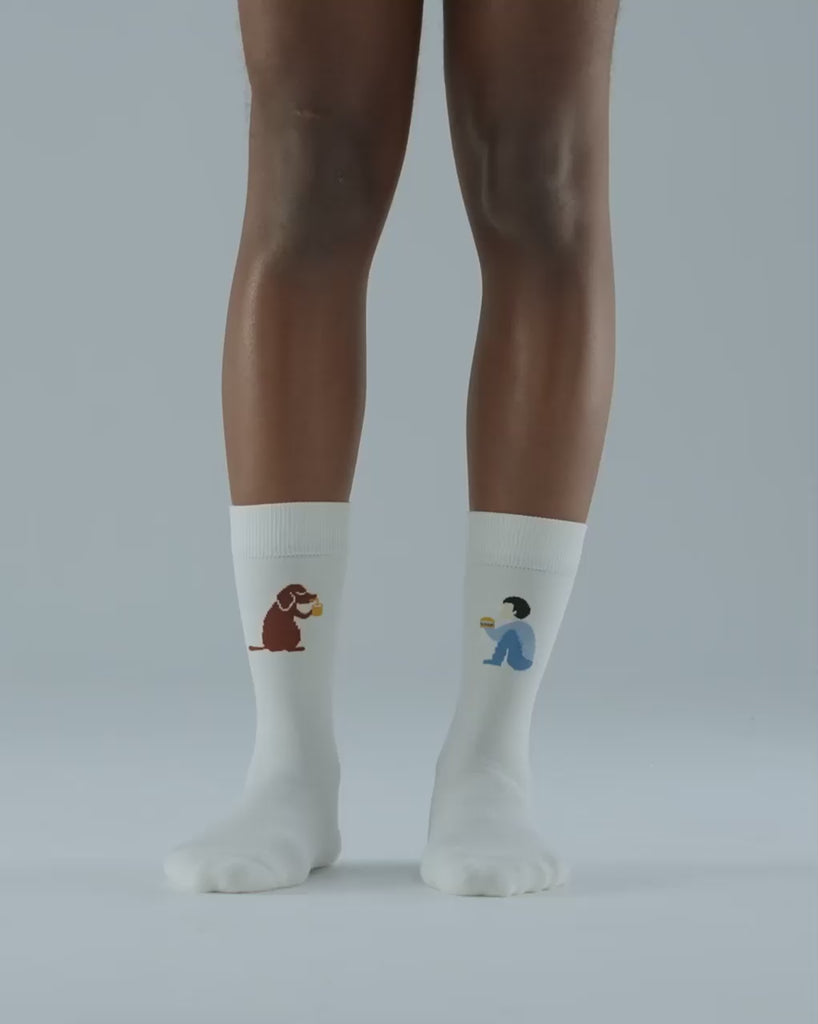SEMIBOLD PIMA COTTON PARTNER ATHLEISURE CREW SOCKS VIDEO SP23010103AK WHITE ONE SIZE
