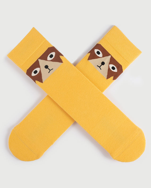 SEMIBOLD DOG ATHLEISURE CREW SOCKS SR23011103DG YELLOW ONE SIZE