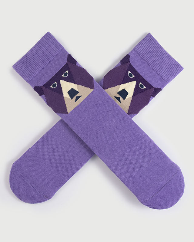 SEMIBOLD LAVENDER BEAR ATHLEISURE CREW SOCKS SR23010303LB PURPLE ONE SIZE