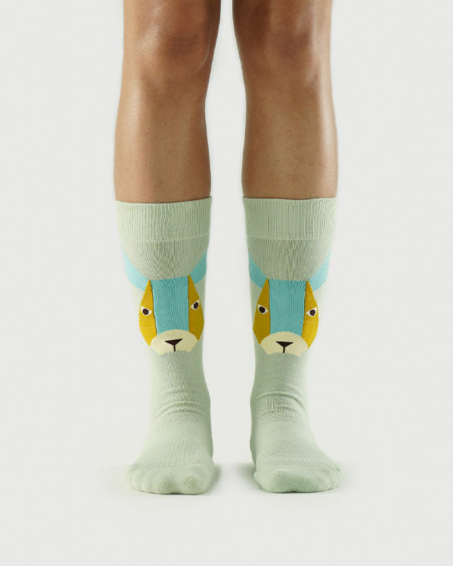 SEMIBOLD LUCKY RABBIT ATHLEISURE CREW SOCKS FRONT SR23010803LR GREEN ONE SIZE