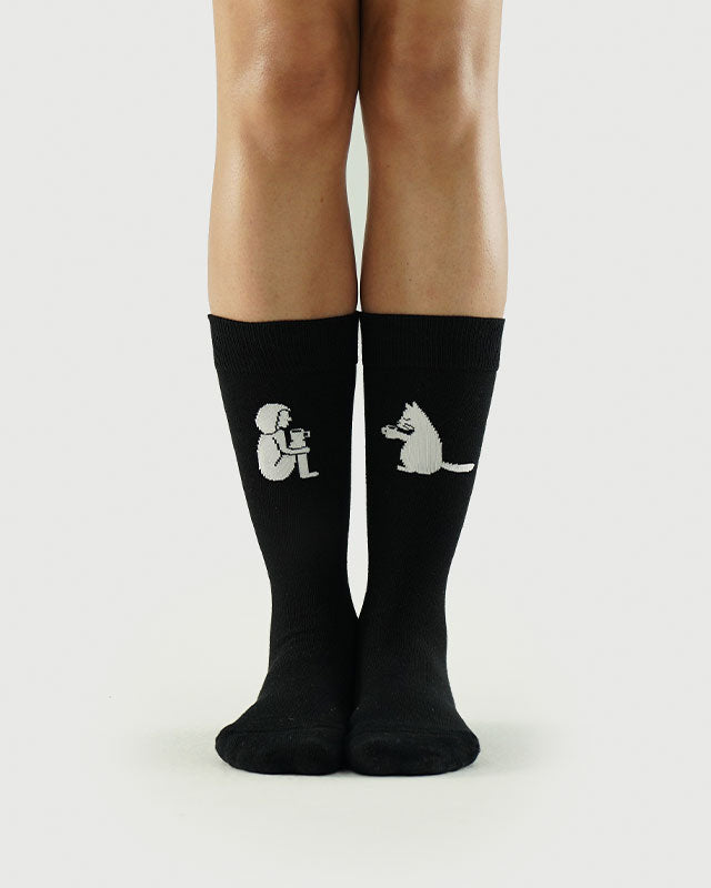 SEMIBOLD PIMA COTTON PARTNER ATHLEISURE CREW SOCKS FRONT SP23010203RK BLACK ONE SIZE