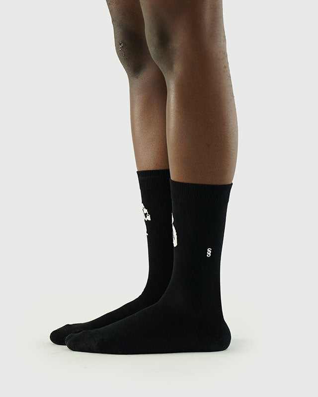 SEMIBOLD PIMA COTTON PARTNER ATHLEISURE CREW SOCKS SIDE SP23010203AK BLACK ONE SIZE
