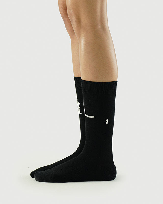 SEMIBOLD PIMA COTTON PARTNER ATHLEISURE CREW SOCKS SIDE SP23010203RK BLACK ONE SIZE