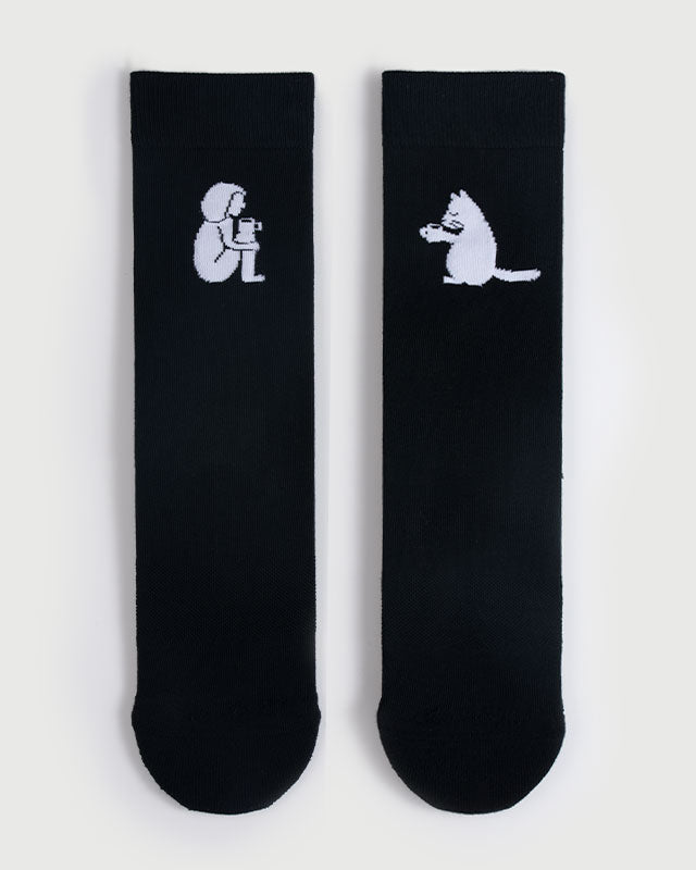 SEMIBOLD PIMA COTTON PARTNER ATHLEISURE CREW SOCKS TILED SP23010203RK BLACK ONE SIZE