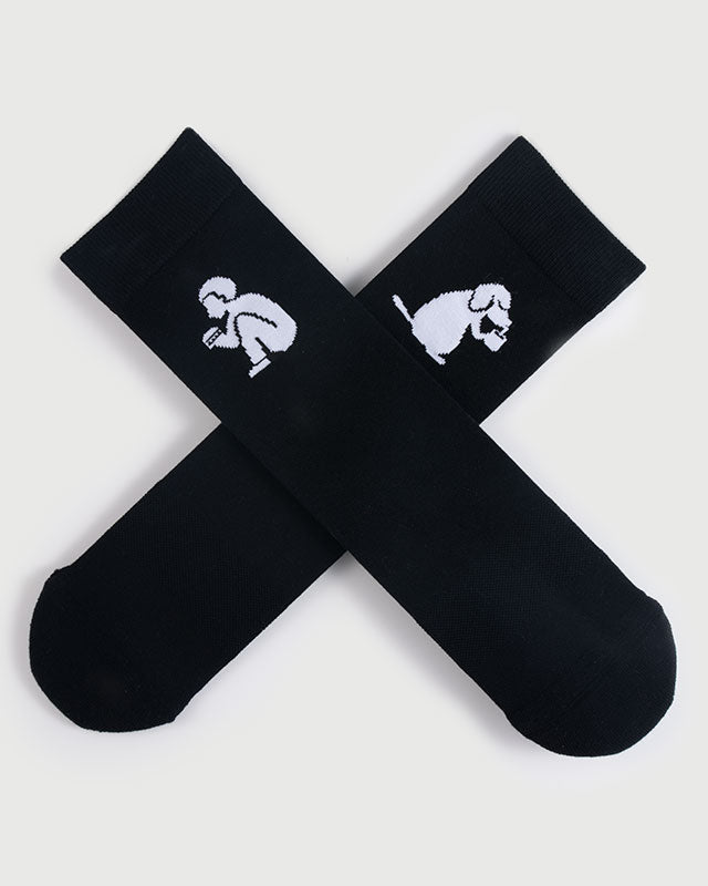 SEMIBOLD PIMA COTTON PARTNER ATHLEISURE CREW SOCKS SP23010203AK BLACK ONE SIZE