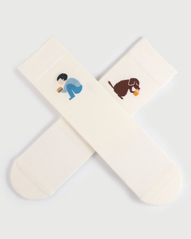 SEMIBOLD PIMA COTTON PARTNER ATHLEISURE CREW SOCKS SP23010103AK WHITE ONE SIZE