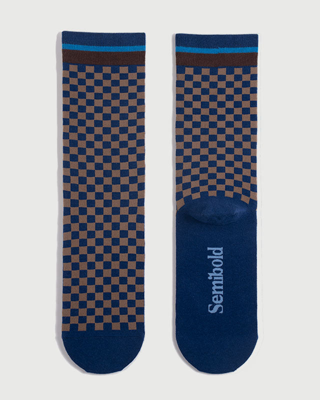 SEMIBOLD PLAID CREW SOCKS TILED SN23010301PLD PUPLE S M