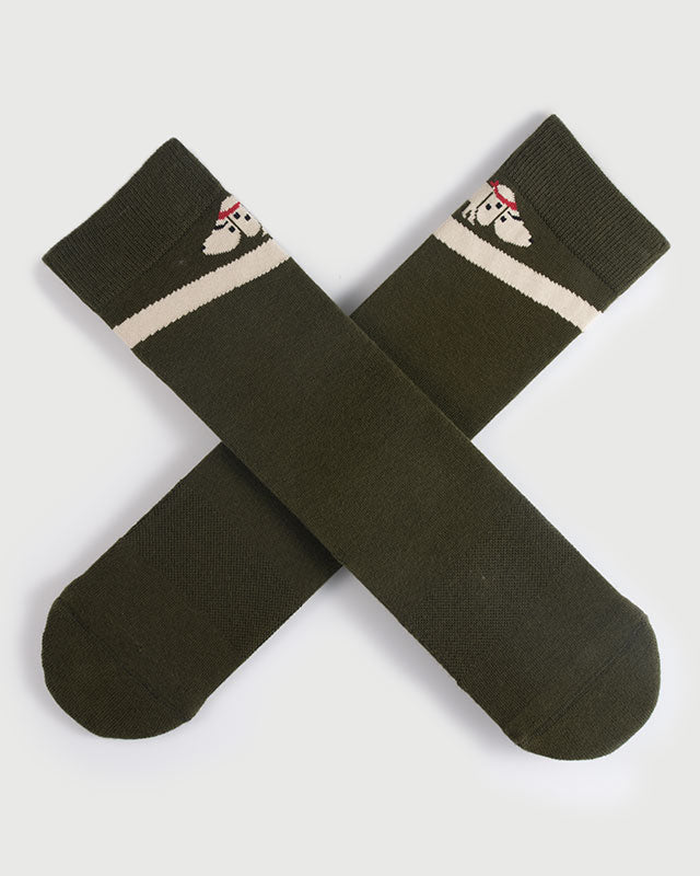 SEMIBOLD PUPPY HUG ATHLEISURE CREW SOCKS SN23010703PH GREEN ONE SIZE