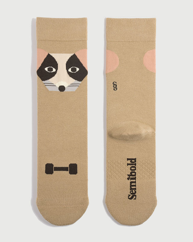 SEMIBOLD SMART MOUSE ATHLEISURE CREW SOCKS TILED SR23011003SM NEUTRALS ONE SIZE