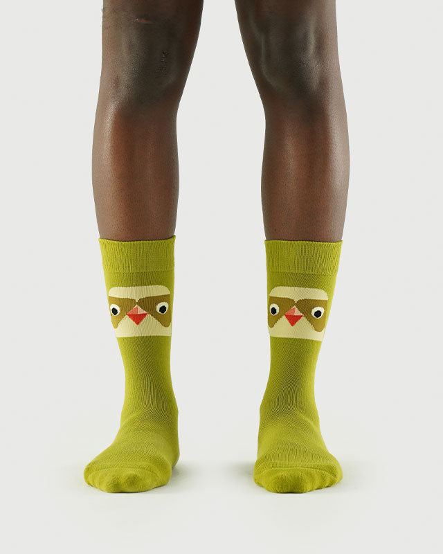 SEMIBOLD WONDER PARROT ATHLEISURE CREW SOCKS FRONT SR23010803WP GREEN ONE SIZE