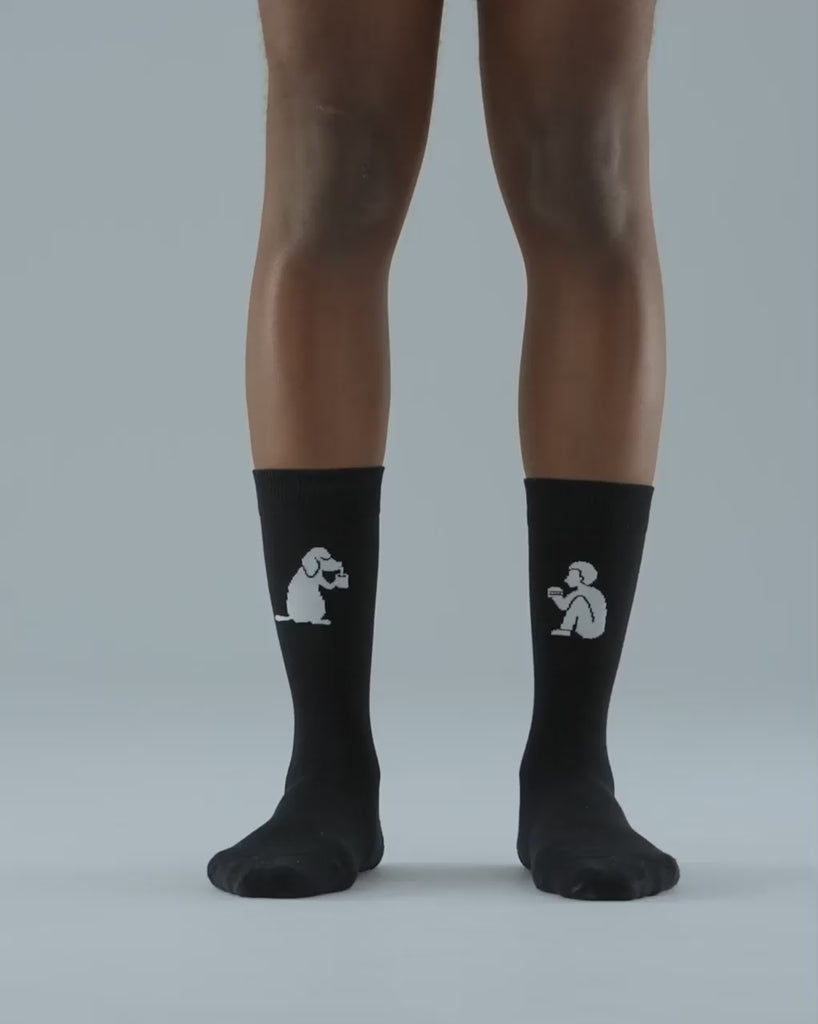 SEMIBOLD PIMA COTTON PARTNER ATHLEISURE CREW SOCKS VIDEO SP23010203AK BLACK ONE SIZE